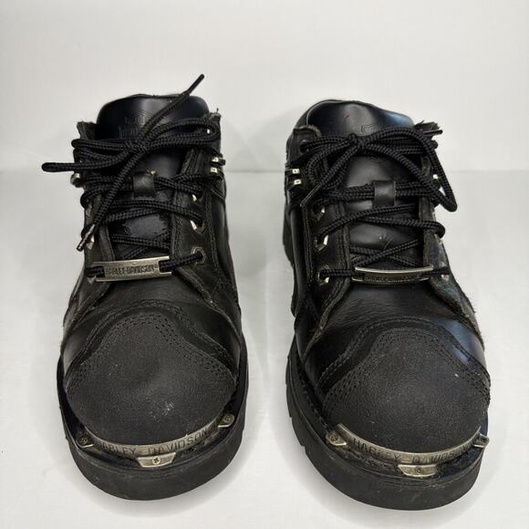 Harley Davidson Men’s size 11 1/2 Motorcycle Shoes Black 93097 Low Boots Toe Pad main image 12